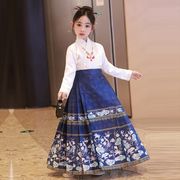 女童马面裙秋季套装2023儿童，古装汉服中国风儿童唐装古装长袖