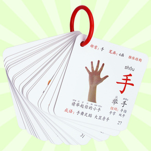 识字卡片300字0儿童幼儿园宝宝早教启蒙看有图认识汉字一年级玩具