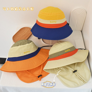 可儿妈儿童防晒帽，女童男孩披肩渔夫帽夏季防紫外线宝宝太阳遮阳帽