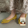 randa秋冬cotton软底日系女鞋，尖头平跟纯色单鞋dp10550