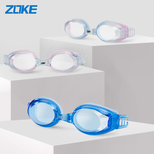 ZOKE洲克泳镜男平光透明高清游泳镜女士防水防雾专业游泳眼镜大框