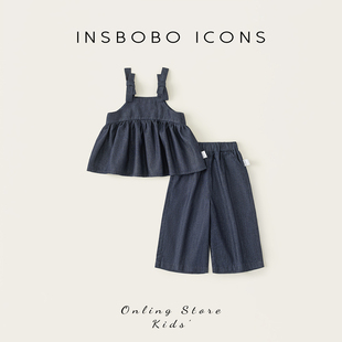 INSbobo女童夏套装儿童衣服2025夏季新款女宝牛仔两件套宝宝童装