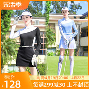 高尔夫女士长袖t恤速干polo衫侧翻领，透气修身显瘦女款golf运动衫