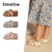 extraone婴幼儿夏季凉鞋，复古编织男女宝宝鞋，防滑软底学步鞋#809