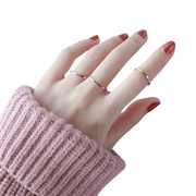 戒指超细关节金女食指对k18k情侣小指版尾韩版18玫瑰简约钛钢指环