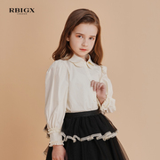 RBIGX瑞比克童装秋季女童甜美淑女长袖衬衫百搭设计感上衣