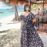 大码沙滩裙海边度假波西米亚，长裙胖mm连衣裙，拍照旅游穿搭超仙女