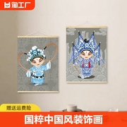 挂画创意海报墙壁贴画走廊客厅玄关房间装饰画菩萨观世音人物国粹