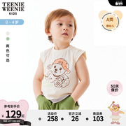 teenieweeniekids小熊童装男宝宝，24年夏款纯棉，小熊印花无袖t恤