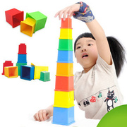 贝旺 幼儿园早教亲子园儿童益智桌面拼插塑料积木 套式D玩具