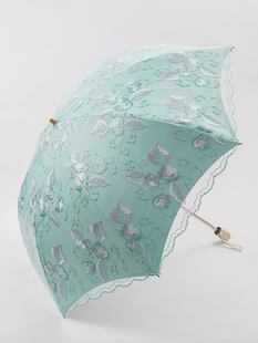 新刺绣太阳伞防晒防紫外线蕾丝女神洋伞黑胶遮阳伞便携晴雨两用伞
