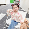 春秋童装女童波点衬衫2024韩版女宝宝春装娃娃领开衫洋气上衣
