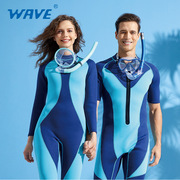 wave自由潜水母衣连体，加厚男女士情侣长袖，浮潜泳衣深潜装备潜水服