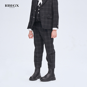RBIGX瑞比克童装冬季潮流复古英伦风儿童设计感男童加绒西裤长裤