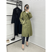 lynnstudio韩国原单外贸女士风衣长款韩版外套，大衣春季062