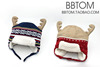 儿童针织帽男女宝宝毛线帽子，麋鹿角圣诞帽护耳帽，套头冬防风保暖帽