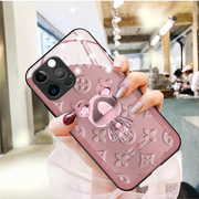 印花金属熊苹果13手机壳适用iphone11promax新款12mini高级网红xsmax男女xr潮牌5玻璃se2硅胶78plus套6splus