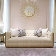 美式art拉罗榭尔客厅真皮沙发，组合别墅样板房新古典(新古典)法式简美家具