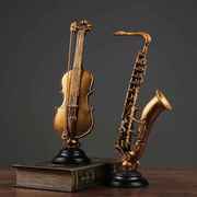 树脂欧式乐器工艺品小提琴萨克斯房间桌面摆件家居音乐艺术品