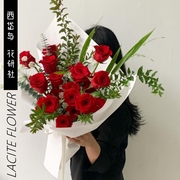西岱岛｜北京同城鲜花速递设计生日表白祝福经典红玫瑰花束