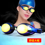 专业镀膜防水防雾户外室内游泳镜女款大框高清透明女士游泳眼睛镜