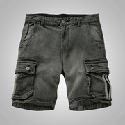 阿美咔叽美式夏季弹力牛仔短裤，休闲五四分裤多口袋，男复古运动中裤