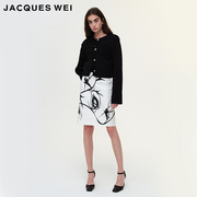 jacqueswei设计师店2023ss春夏女人体黑色，针织外套
