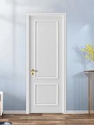 白色现代简约室内门，隔音静音烤漆套装门，重庆卧室法式门实木门