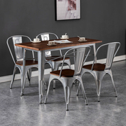 工业风实木餐桌简约餐厅咖啡厅酒吧桌椅子美式复古铁艺餐桌椅组合