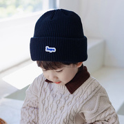 日本儿童帽子秋冬季男孩针织帽帅气潮冬天毛线帽护耳2023男童