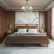 新中式乌金木实木床卧室双人，婚床1.8米现代简约储物轻奢高档家具