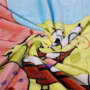 幼儿园卡通儿童婴儿毛毯法兰绒午睡单层毯子办公单人盖毯双层加厚
