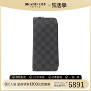 中古LV路易威登A级95新zippy wallet钱包长款钱包黑色棋盘格时尚