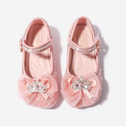 女童公主鞋春秋小女孩粉色水晶鞋女宝宝平底鞋子单鞋儿童童鞋