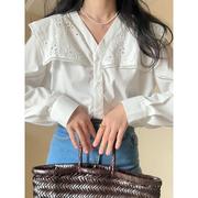 春季女式白衬衫长袖法式设计感气质通勤韩国女装知性衬衣