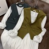 套装两件套不规则，马甲外套搭长袖圆领纯色，连衣裙女a#28