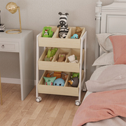 玩具分类收纳架多层卧室客厅实木架儿童抽屉架置物架可移动小推车