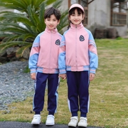 中小学生英伦风校服夏装幼儿园园，服大班夏季毕业照表演出班服纯棉