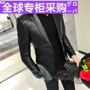 欧洲机车男士真皮皮衣2022秋冬外套修身韩版小西装帅气西