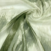 绿色褶皱不规则扎染水墨印花雪纺，网纱面料春夏，古装汉服连衣裙布料