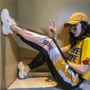 ins运动裤女秋夏哈伦裤原宿bf风hiphop学生韩版潮宽松束脚休闲裤