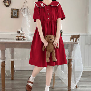 12-13-14-15-16岁女孩青少年大童女装夏季女初中学生红色连衣裙子