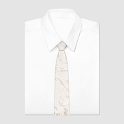 韩版白色领带男生西装衬衫新郎结婚男士立体藤蔓提花窄版休闲领带