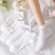 白色袜子女短袜，纯棉ins潮船袜