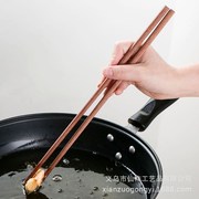 浙江千鹤餐具加长红檀木，火锅筷子无漆实木筷家用餐具木质油炸筷