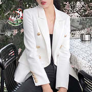 白色小西装外套女韩版英伦风短款小个子修身收腰气质西服外搭显瘦