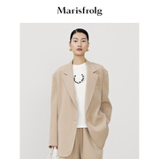 无压力系列玛丝菲尔时尚休闲摩登宽肩设计廓形西装外套女