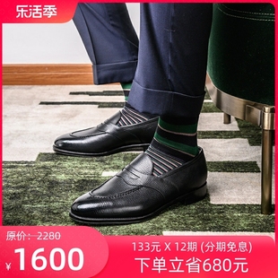 Mattina固特异皮鞋 头层小牛皮手工商务休闲鞋loafer便士乐福鞋男