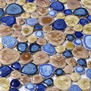 欧式陶瓷窑变马赛克瓷砖鹅卵石，地砖背景墙浴室游泳池鱼水池卫生间