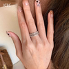 s925纯银设计感蕾丝排钻戒指，精致轻奢高级感食指戒气质送女友尾戒